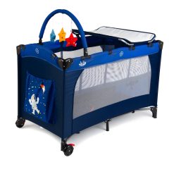 Alternative view of Juju Sleepy Baby Összecsukható kiságy, 2 szint, Space Adventure, Tengerészkék/Kék