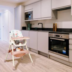 Alternative view of Juju Eat&Smile összecsukható 2 az 1-ben etetőszék, Pink-Elephants